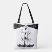 ケープルックアウトライトハウスブラックアンドホワイト トートバッグ (裏面)