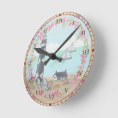 ケープルックアウトライトハウス ラウンド壁時計 (傾斜)