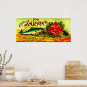 ケープレーサーモン缶ラベルBurrowsベイ， AK ポスター (キッチン)