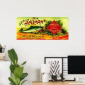 ケープレーサーモン缶ラベルBurrowsベイ， AK ポスター (ホームオフィス)