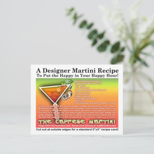 ケープレースマルティーニレシピはがき ポストカード (スタンド正面)