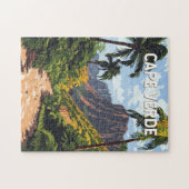 ケープヴェルデイラストレーショントラベルアートヴィンテージ ジグソーパズル (横)