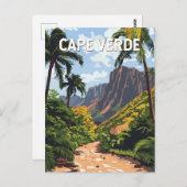 ケープヴェルデイラストレーショントラベルアートヴィンテージ ポストカード (正面/裏面)