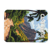 ケープヴェルデイラストレーショントラベルアートヴィンテージ マグネット (横)