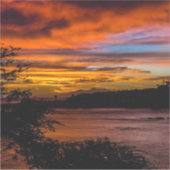 ケープヴェルデ,プライアの夕日 シール (正面)