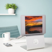 ケープヴェルデ,プライアの夕日 シール (デスク上のノートパソコン)