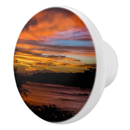 ケープヴェルデ，プライアの夕日 セラミックノブ