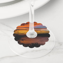 ケープヴェルデ，プライアの夕日 ワイングラスタグ