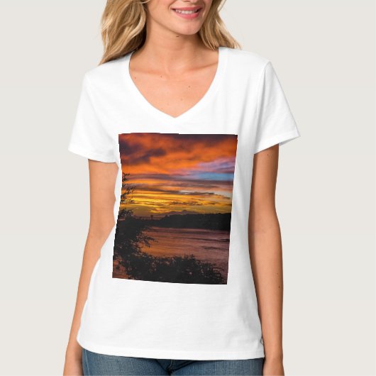 ケープヴェルデ,プライアの夕日 Tシャツ (正面)