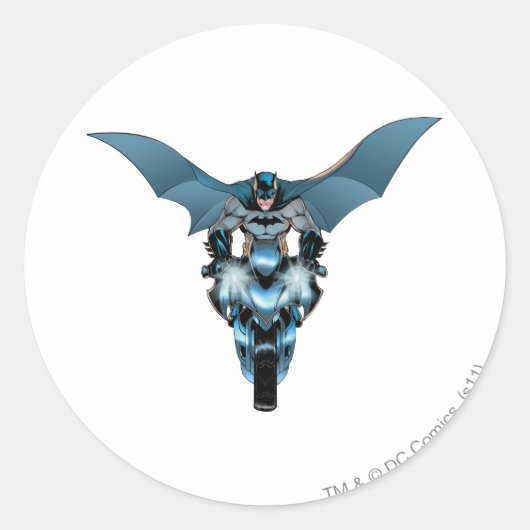 ケープ付きバイクバットマン ラウンドシール (正面)