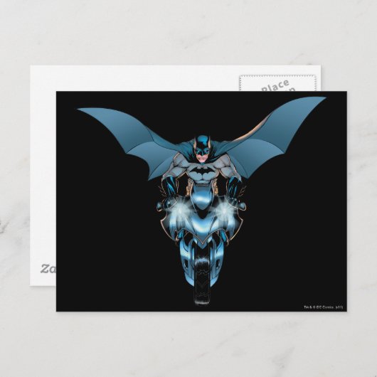 ケープ付き自転車のバットマン ポストカード (正面/裏面)