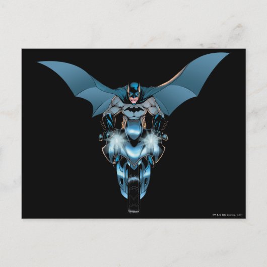 ケープ付き自転車のバットマン ポストカード (正面)