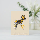 ケープ狩りドッグ色彩の鮮やか – ドッグ – 絶滅危惧動物 ポストカード (スタンド正面)