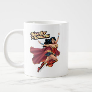 ケープ疑問に思を着た女性 ジャンボコーヒーマグカップ