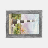 ケープ・カナベラルの灯台ロケットの進水の水彩画 フリースブランケット (正面(横))