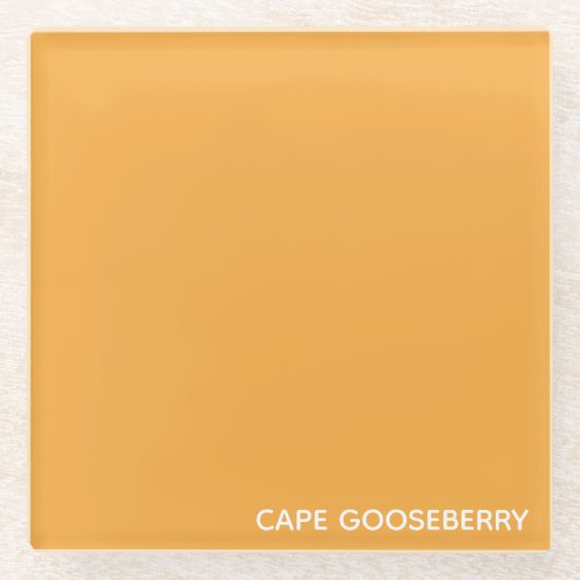 ケープ・グースベリー黄色の色名 ガラスコースター (正面)