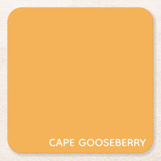 ケープ・グースベリー黄色の色名 スクエアペーパーコースター (正面)
