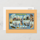 ケープ・コッドMAからのヴィンテージの挨拶 ポストカード (正面/裏面)