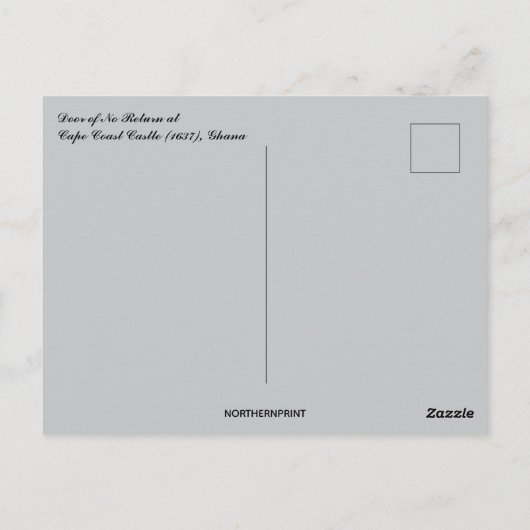 ケープ・コースト・キャッスル・ガーナでの戻り禁止の扉 ポストカード (裏面)