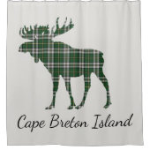 ケープ・ブレトン島のアメリカヘラジカのタータンチェックのシャワー・カーテン シャワーカーテン (正面)