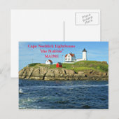ケープNeddick Light house the Nubble, Maineはがき ポストカード (正面/裏面)