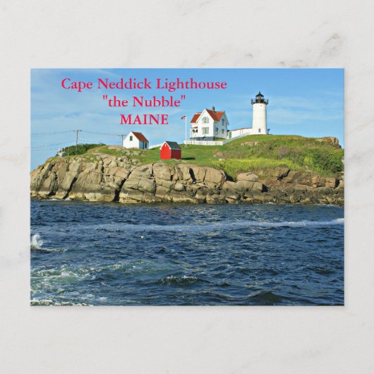 ケープNeddick Light house the Nubble, Maineはがき ポストカード (正面)