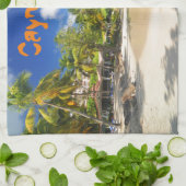 ケーマン諸島の熱帯島 キッチンタオル (折り畳み)