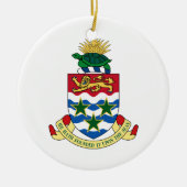ケーマン諸島の紋章付き外衣 セラミックオーナメント (正面)