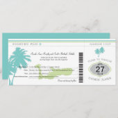 ケーマン諸島への結婚式の搭乗券 招待状 (正面/裏面)