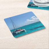 "ケーマン諸島"のカリブ海のボートのコースター スクエアペーパーコースター (アングル)