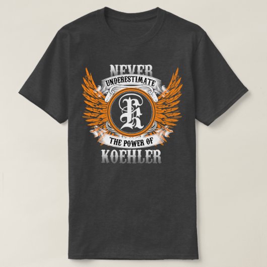 ケーラー・ネーム・シャツは力を過小評価しない Tシャツ (デザイン正面)