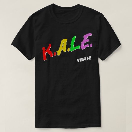 ケールイーレトロ80sスタイルオリジナルビーガニズムデザイン tシャツ (デザイン正面)
