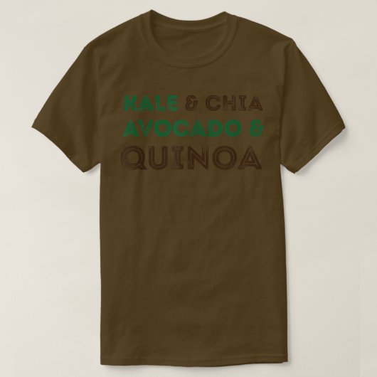 ケールキノアボカドキノアビーガンベジタリアンシャツ Tシャツ (デザイン正面)