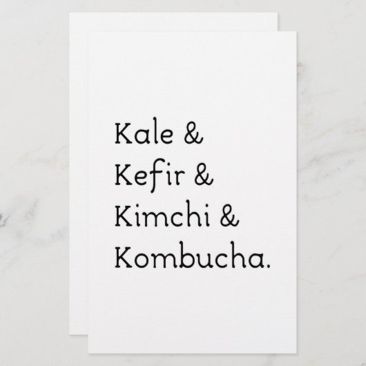 ケールケフィールキムチ昆布茶 便箋 (正面/裏面)