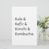 ケールケフィールキムチ昆布茶 便箋 (スタンド正面)