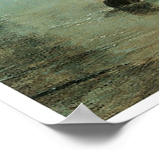 ケールメン水族館で月明かりの下で石炭を拾う ポスター (角)