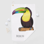 ケール州のツウカンの鳥の漫画イラストレーション ゴルフタオル (インサイチュ)