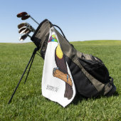 ケール州のツウカンの鳥の漫画イラストレーション ゴルフタオル (グリーン)