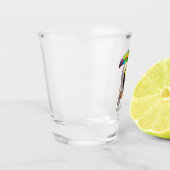 ケール州のツウカンの鳥の漫画イラストレーション ショットグラス (左)