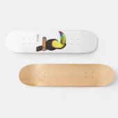 ケール州のツウカンの鳥の漫画イラストレーション  スケートボード (横)