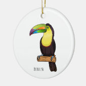 ケール州のツウカンの鳥の漫画イラストレーション セラミックオーナメント (左)