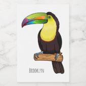 ケール州のツウカンの鳥の漫画イラストレーション フードラベル (シングルラベル)