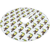 ケール州のツウカンの鳥の漫画イラストレーション ブラッシュドポリエステルツリースカート (アングル)