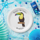 ケール州のツウカンの鳥の漫画イラストレーション ペーパープレート (パーティー)