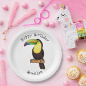 ケール州のツウカンの鳥の漫画イラストレーション ペーパープレート (パーティー)