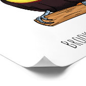 ケール州のツウカンの鳥の漫画イラストレーション ポスター (角)