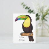 ケール州のツウカンの鳥の漫画イラストレーション ポストカード (スタンド正面)