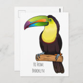 ケール州のツウカンの鳥の漫画イラストレーション ポストカード (正面/裏面)