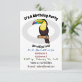 ケール州のツウカンの鳥の漫画イラストレーション 招待状 (スタンド正面)