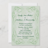 ケール抽象芸術スワール縁ど結婚式招待状 招待状 (正面)